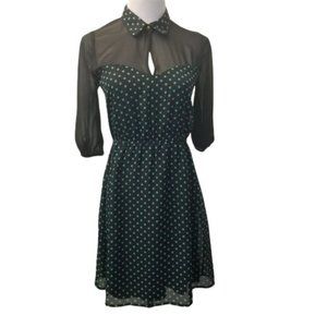 Delirious green polka dot 3/4 sleeve dress size Small (AB)